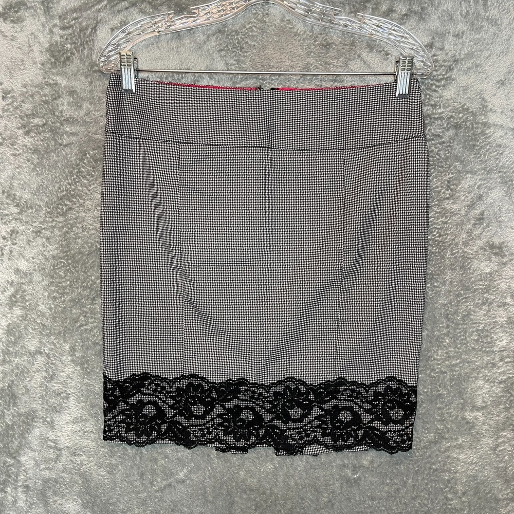 Charlotte Russe Women Houndstooth Pencil Skirt 8 Y2K Dark Romantic Mall Goth
